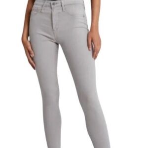 AG Adriano Goldschmied Light Gray High-Rise Skinny Jeans